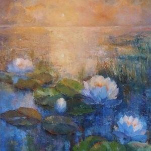 "Crépuscule sur les Nénuphars" par l'artiste ukrainienne Iryna Malynovska