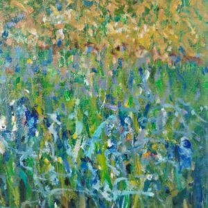 capture la beauté et la tranquillité d'un champ de fleurs en été