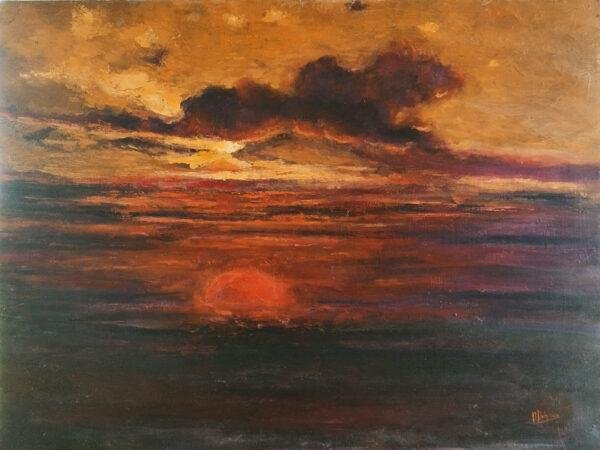 beauté et l'intensité d'un coucher de soleil enflammé