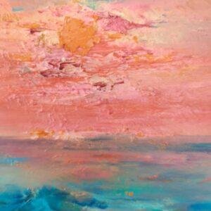 capture la sérénité et la beauté d'une aube sur l'océan