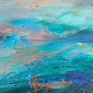 capture la sérénité et la beauté d'une aube sur l'océan