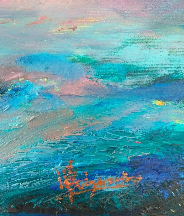 capture la sérénité et la beauté d'une aube sur l'océan