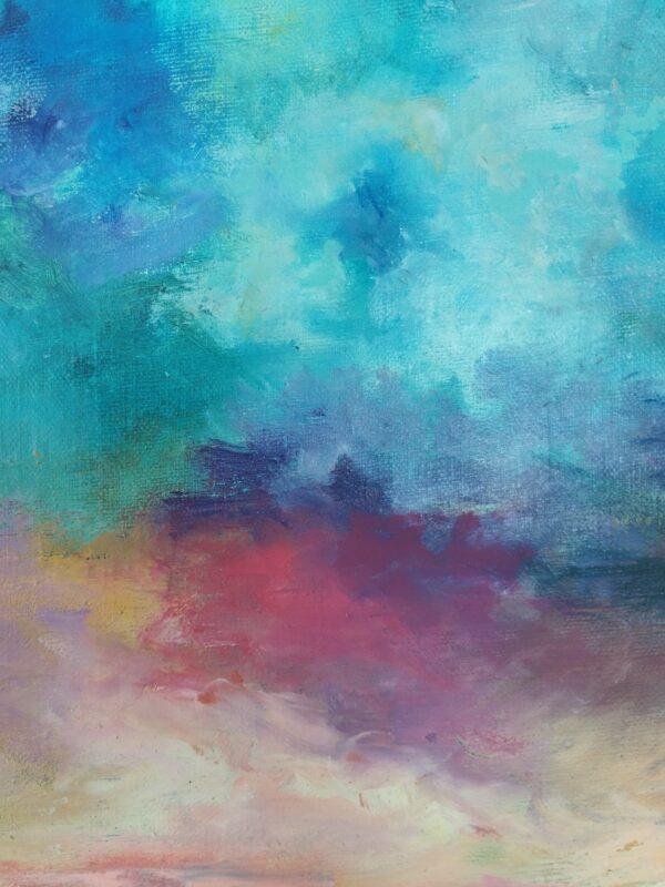 magie et la tranquillité d'un crépuscule céleste, où le ciel se transforme en un kaléidoscope de couleurs se reflétant sur une étendue d'eau calme