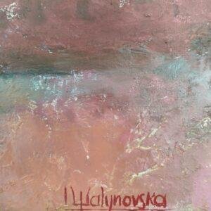 Cette œuvre d'Iryna Malynovska capture la magie et la splendeur d'un crépuscule écarlate, où le ciel se transforme en un kaléidoscope de couleurs se reflétant sur une étendue d'eau calme.