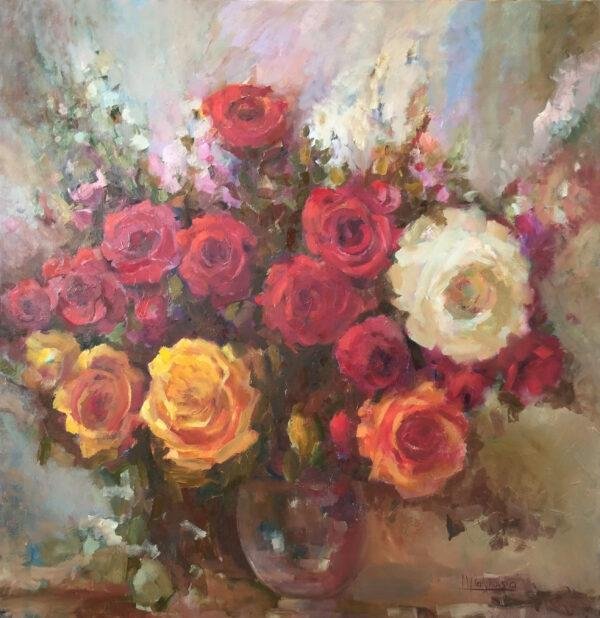 3362 Bouquet de Roses Peinture par Iryna Malynovska