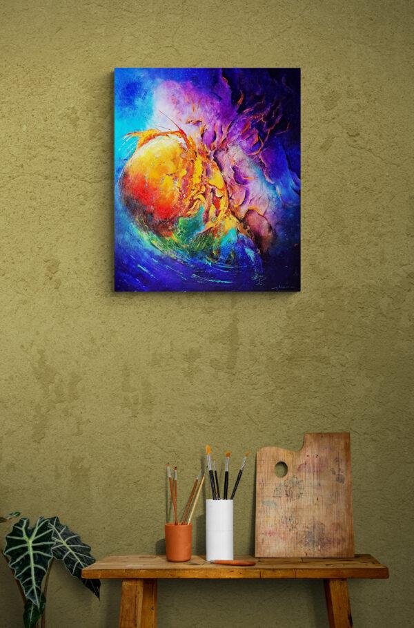 toile-aldebaran-sur-mur-marron