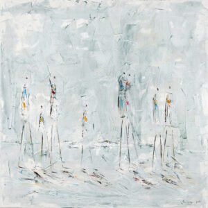 Ciel Glacé 100×100 Technique mixte
