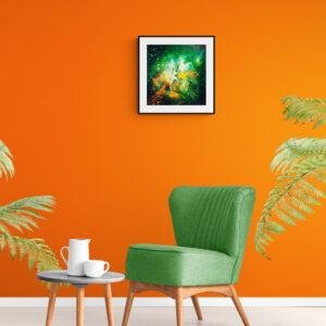 toile-acrylique-sur -mur-orange