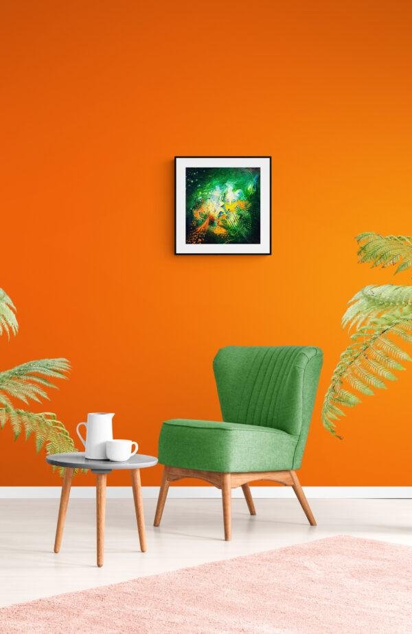 toile-acrylique-sur -mur-orange