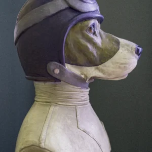 Green dog in profile
