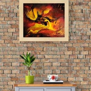 toile INCANDESCENCE au-dessus d'une commode