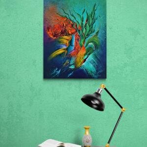 Toile LUXURIANCE SUR MUR VERT