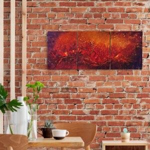 Toile-TEMPETE SOLAIRE- sur-mur-en-briques