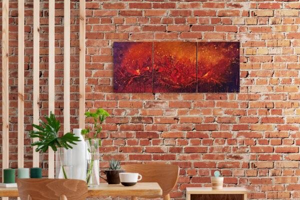 Toile-TEMPETE SOLAIRE- sur-mur-en-briques