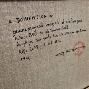 Verso de la toile DOMINATION Verso de la toile DOMINATION