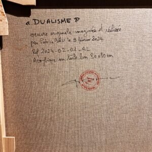 Verso de la toile DUALISME Verso de la toile DUALISME