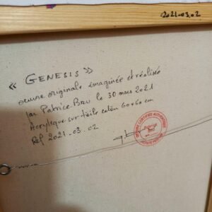 Verso de la toile GENESIS Verso de la toile GENESIS