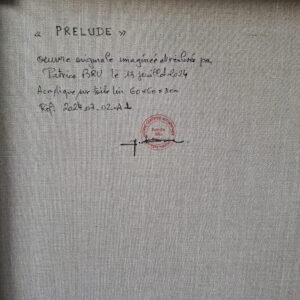 Verso de la toile PRELUDE