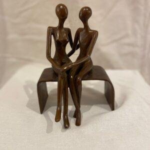Bronze Petit couple sur banc