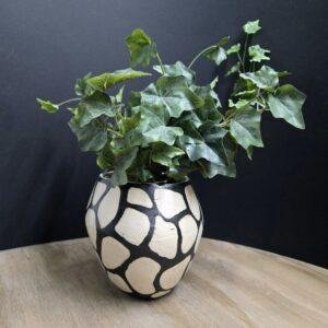 Vase girafe noir blanc